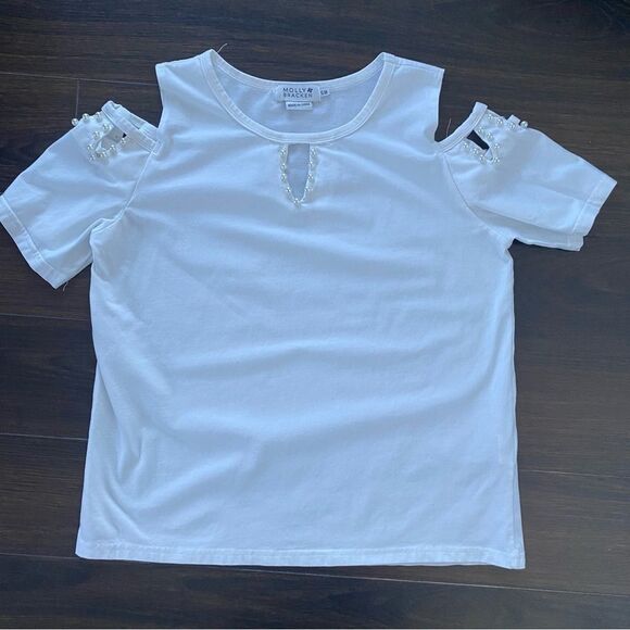 MOLLY BRACKEN | cut out shoulder tee - Picture 2 of 8